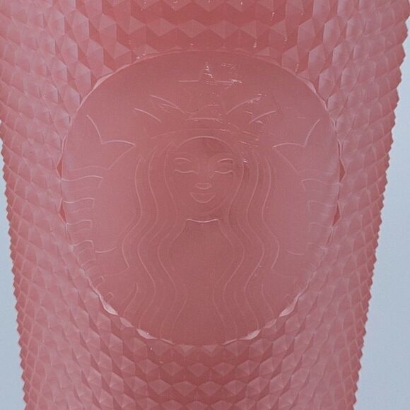 Starbucks Dusty Pink Soft Touch Diamond Studded Cold Cup Tumbler 24oz Barbiecore - Picture 3 of 11
